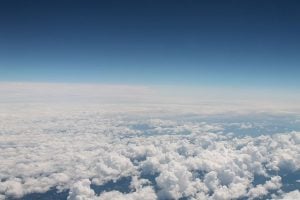 Cumulus Clouds witnessed from an airplane