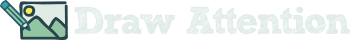 Medium horizontal white Draw Attention logo