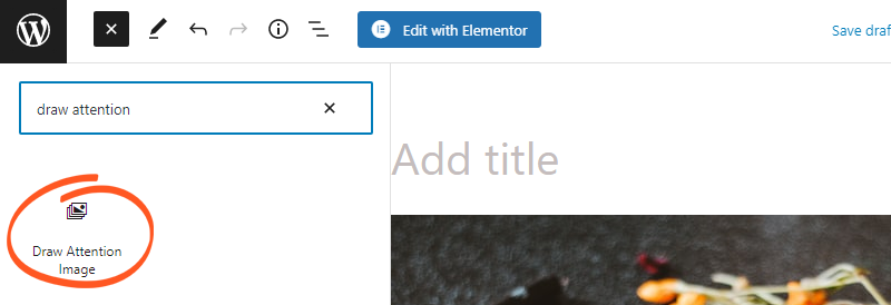 Block Editor of WordPress with Draw Attention module to display the interactive image