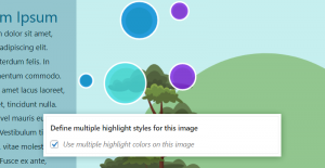 Defining multiple highlight styles for an interactive image, so each hotspot has different colors