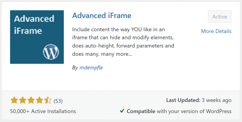 Install and activate advanced iframe plugin.