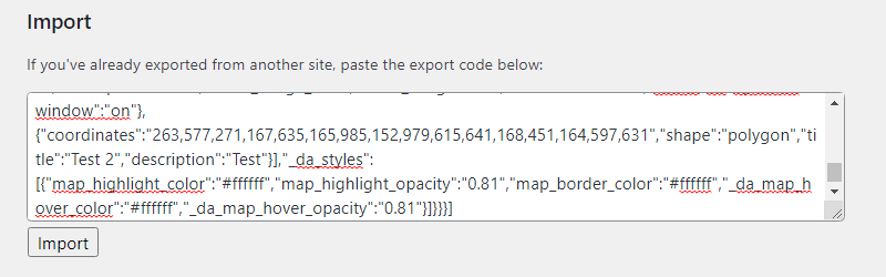 Importing the export code