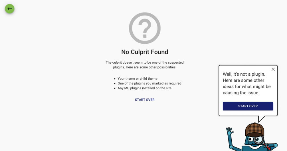 no culprit found for plugin detective