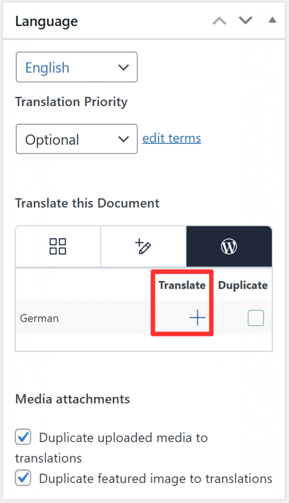 Language selector
