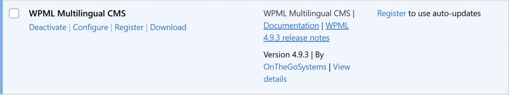 WPML Multilingual CMS plugin