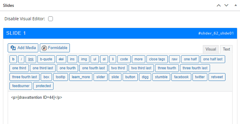 Slide with Draw Attention shortcode