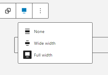 Changing the group block to full width