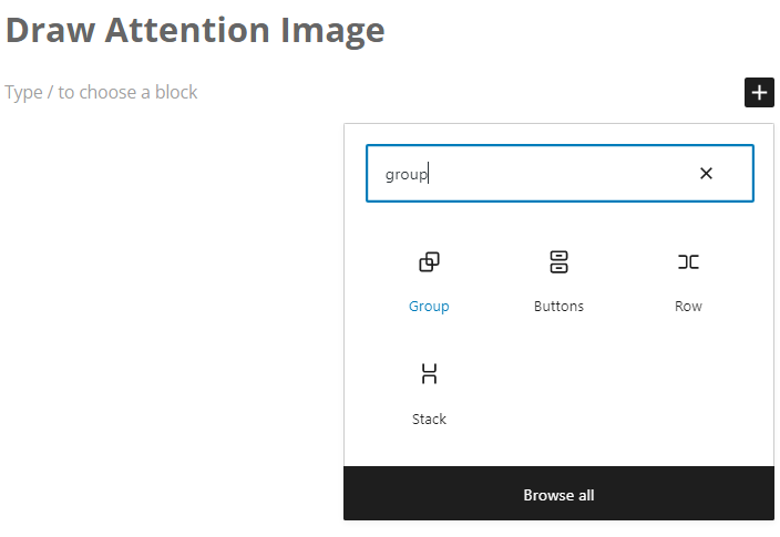 Locating the group block