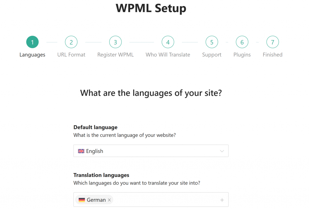 WPML Setup - what are the languages of your site?